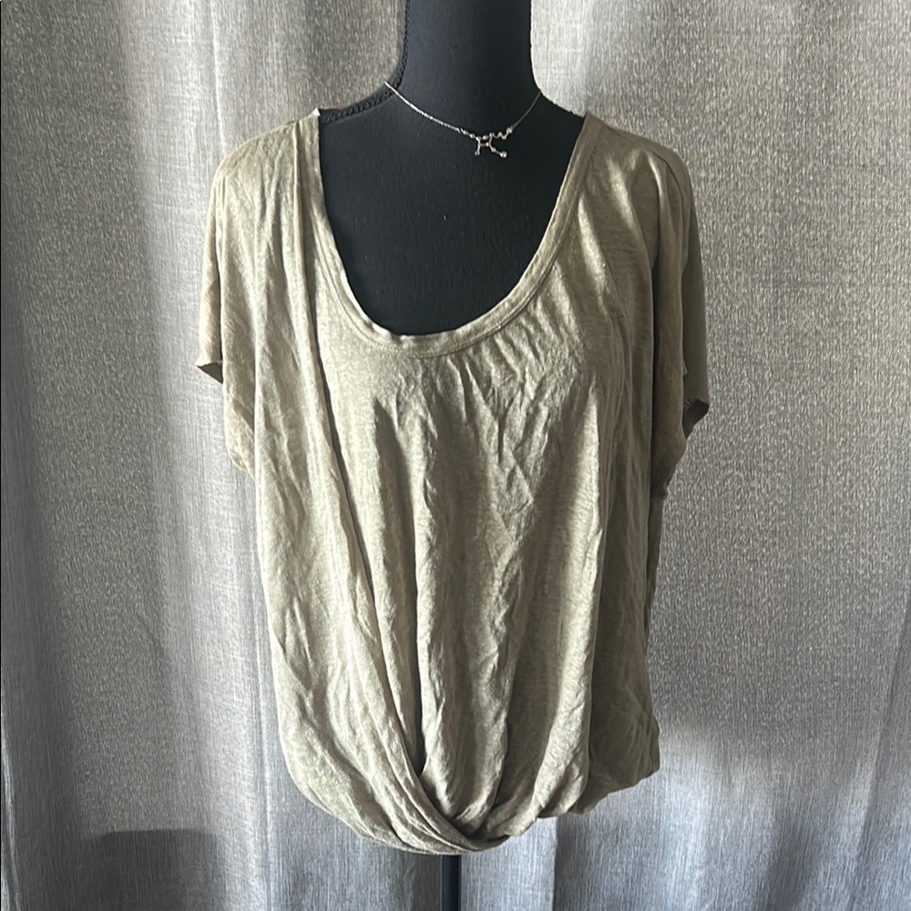 Joie Cream Cap Sleeve Tie Front Tee